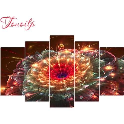 Fantasy 5d diamond painting full rhinestone Cross Stitch fireworks Diy Diamond Embroidery Floral 5 pcs Diamond Mosaic Wall Decor