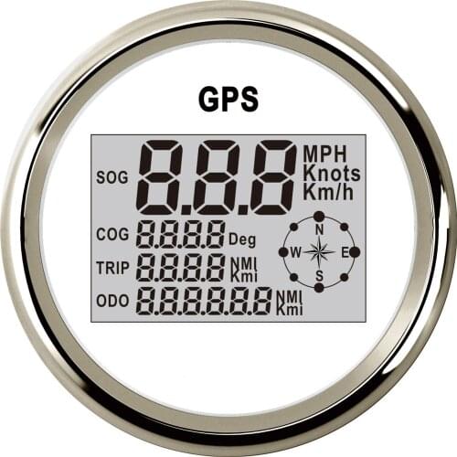 9-32V Boat Marine Digital GPS Speedometer LCD Speed Gauge Odometer Course 85mm with GPS Antenna