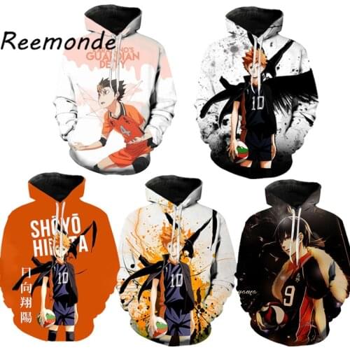 Anime Haikyuu Cosplay Costume Hoodies 3D Printed Hinata Shoyo Hoodie Sweatshirts Harajuku Pullover Coat for Mens and Women