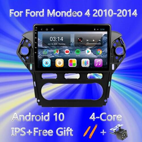 Android 10.0 Car Radio Multimedia Video Player For Ford Mondeo 4 Mk4 2010-2014 WIFI 2GB+32GB Rear View Camera Steering Wheel SWC