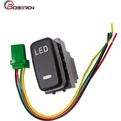 Red Light Car LED Light Switch Push Button with Connection Wire For Mitsubishi Outlander 2006-2012 Pajero Wings