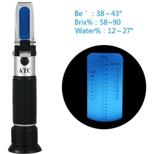 Brix/Be'/Water 3 in 1 Honey Refractometer 58-90% Brix