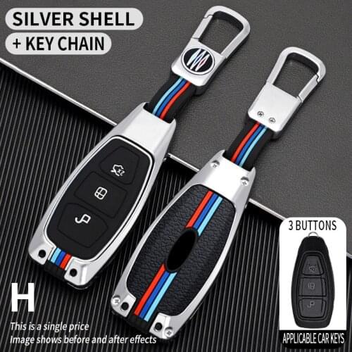 Zinc Alloy Key Case Cover For Ford Focus RS Fiesta Mondeo Kuga B-Max Grand C-Max S-Max Galaxy Keyless Fob Shell Holder Protector