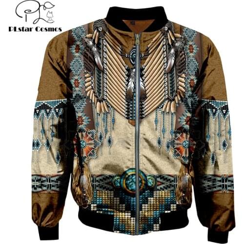 Black Native Indian 3D Men bomber jackets Hoodie Men Women New Fashion Zipper Hooded Long Sleeve Pullover Unisex Style-2