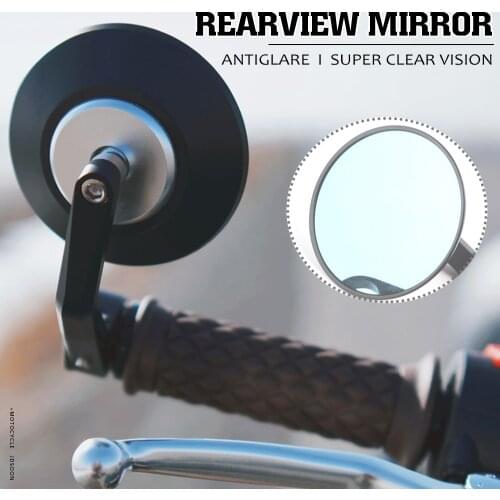 DERI Motorcycle rear view mirror Black 7/8" Round CNC cafe racer parts motorcycle side mirror bar end motorbike espejos moto