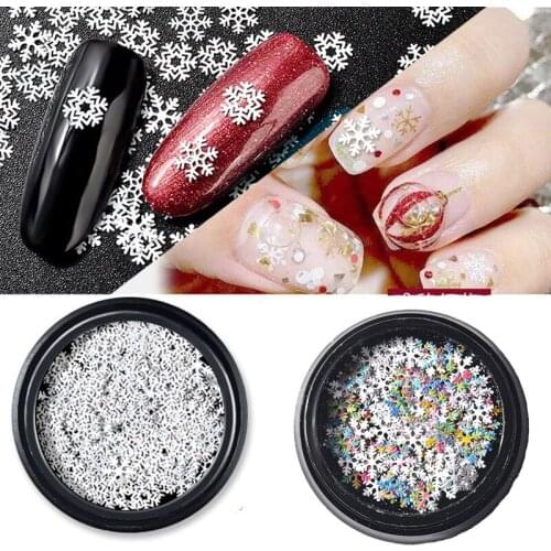 Nail Art Christmas Snowflakes Sequins Flakes Sticker Decal Craft Decoration