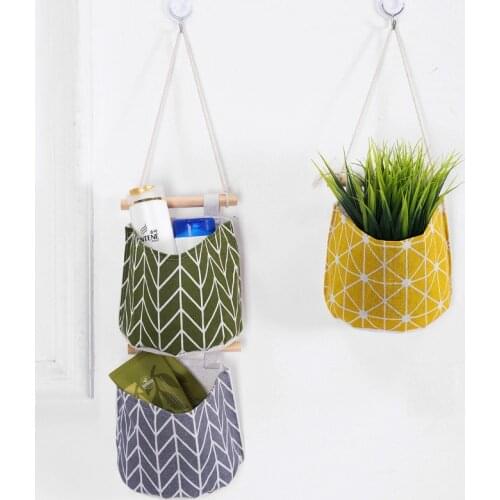 Cotton and Linen Home Organizer Waterproof Storage Hanging Bag One Pocket Hanging Pocket for Door Debris Rangement Case