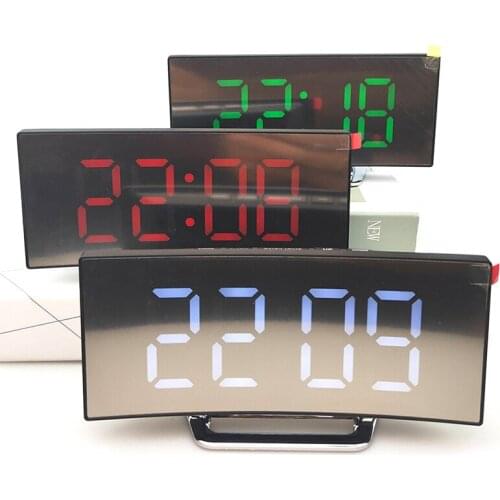 Electronic Alarm Clock Digital LED Large Display MirrorNoiseless Design Multifunction USB Desk Clock Table Horloge Decor