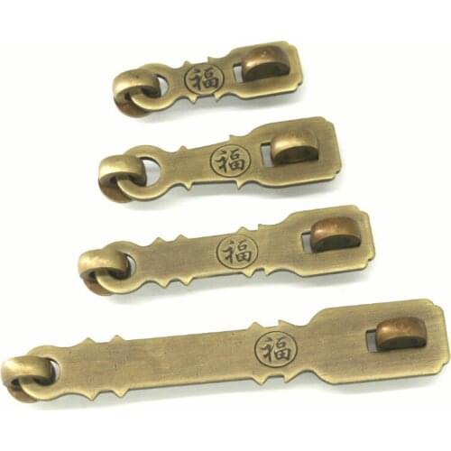 FU Furniture Door Brass Hasp Cabinet Lock Buckle Antique Drawer Bolt Garden Anti-Theft Hardware Part
