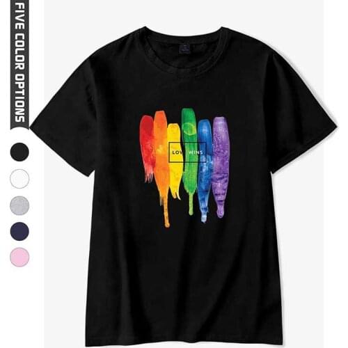 Human Love Wins LGBT Rainbow Lesbians Gays T-shirt Fashion Men Women Tee Shirt Short Sleeve Kawaii Funny T-shirt Black White Top