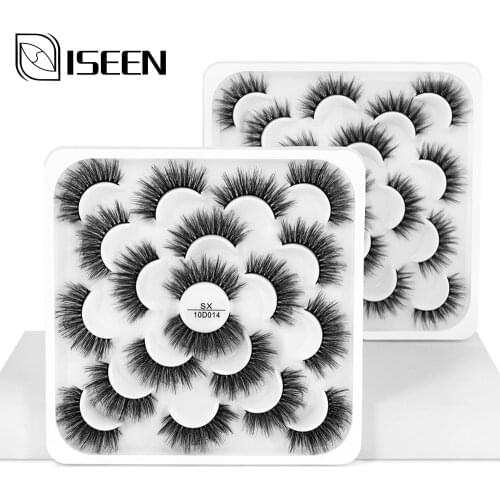 ISEEN Mink Eyelashes 3D Mink Lashes Thick HandMade Full Strip Lashes Natural Reusable False Eyelashes Makeup