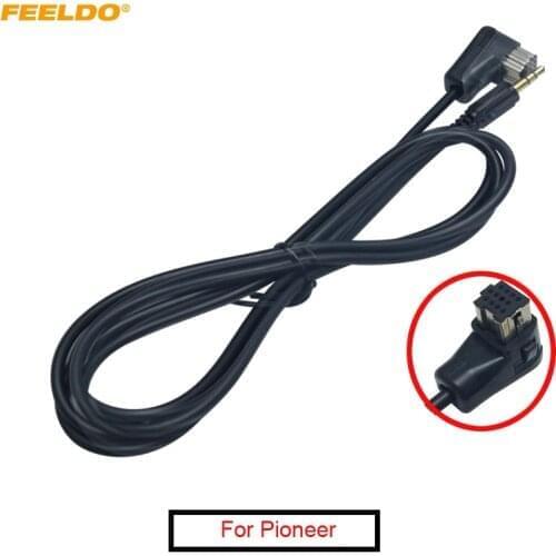 FEELDO 10Pcs Car Audio Radio 3.5mm AUX-IN Adapter Cable for Pioneer Headunit IP-BUS MP3 12-Pin Port AUX Wire #AM5999
