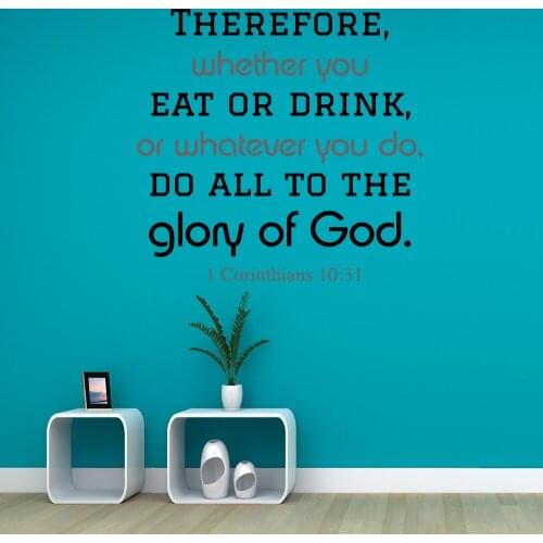 Cartoon Do all to the glory of God Decal Removable Vinyl Mural Poster For Home Decor Living Room Wall Art Decal Drop Shipping