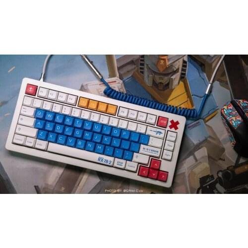 Anime Gundam RX-78 Keycaps For Cherry Mx Switch Mechanical Keyboard PBT Sublimation Key-Cap XDA Profile 150 Keys 61/64/84/87/96