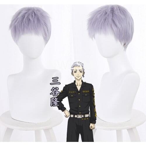 Tokyo Revengers Takashi Mitsuya Short Wig Cosplay Costume Heat Resistant Synthetic Hair Men Women Carnival Party Wigs