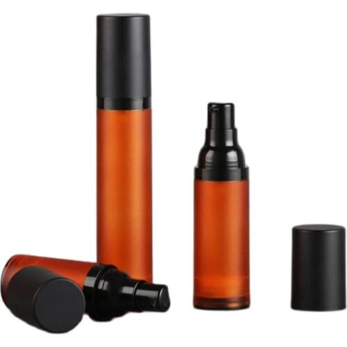20ml Frosted Brown Airless Bottle Black Pump Lid Sprayer Toner/Serum/Lotion/Emulsion/Foundation/UV Essence Cosmetic Packing