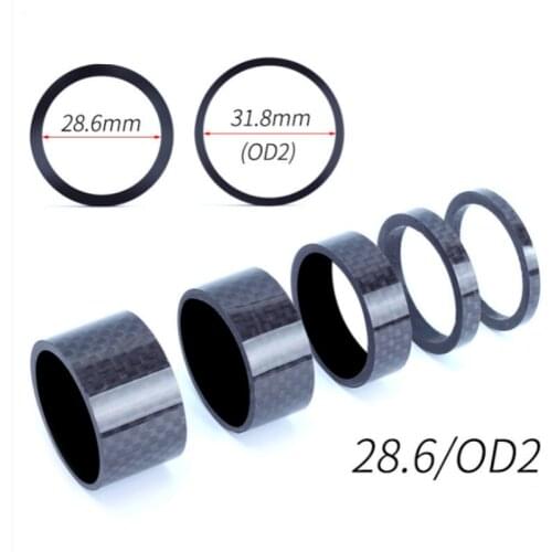 MTB Road Bike Bicycle Headset Stem Carbon Fiber Washer 1-1/8" 28.6mm 1-1/4" 31.8mm OD2 Stem Front Fork Adjustment Spacer