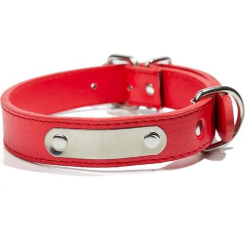 20pcs/lot PU Leather Pet Dog Cat Collars with Blank Tag Suitable for Laser Engraving Mix Colors Available