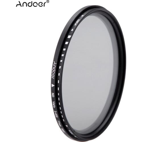 Andoer 77mm ND Fader Neutral Density ND2 to ND400 Variable Filter for Canon Nikon DSLR Camera