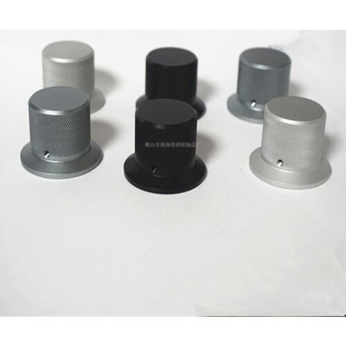 Sandblasting Silver / black / iron gray Diameter 38mm high 27mm All aluminum solid audio amplifier volume Potentiometer knob