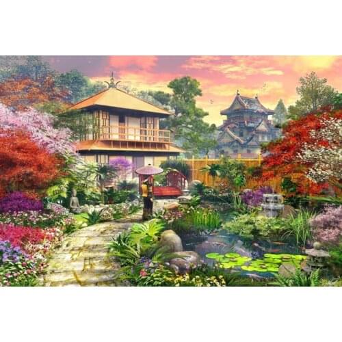 Full round drill 5D DIY Diamond embroidery Japanese garden Diamond Painting Cross Stitch Rhinestone Mosaic decoration