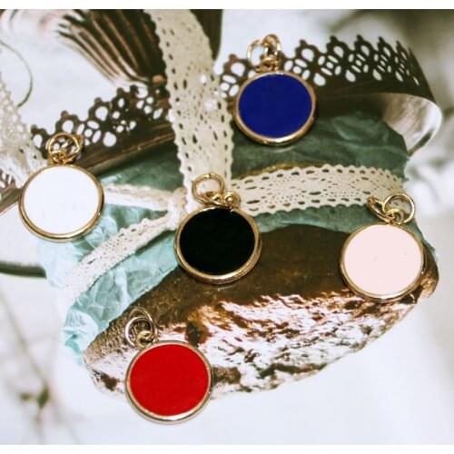 10 Pieces Mix Color Matching Golden Metal Buttons Crafts,Jewelry Flat Round Pendants Handicrafts Accessories DIY Decoration