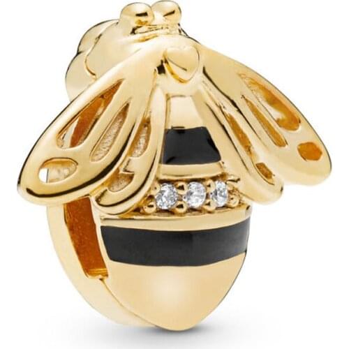 QANDOCCI 925 Sterling Silver Reflexions Queen Bee Clip Charm Shine Original Fashion Jewelry Making Fits For Bracelets