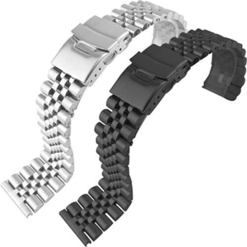 Stainless Steel Watch Bracelet Strap 20mm 22mm 24mm Women Men Silver Solid Metal Watch Band Strap Accessories