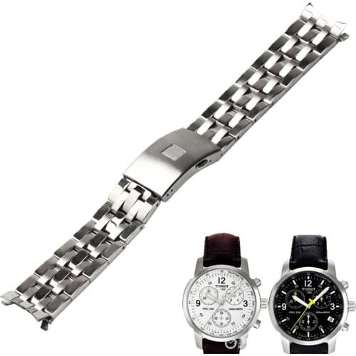 WENTULA Watchbands For T461 T014.427 Stainless Steel Solid Band
