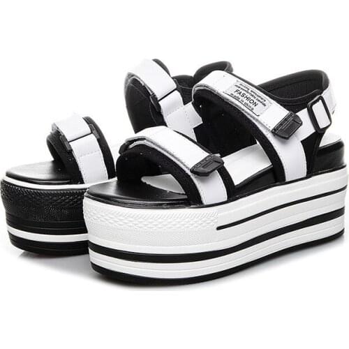 Sandals Summer Womens High Heel Velcro Casual Sandals Fish Mouth Buckle Color Matching Fashion Thick Bottom Women Shoes