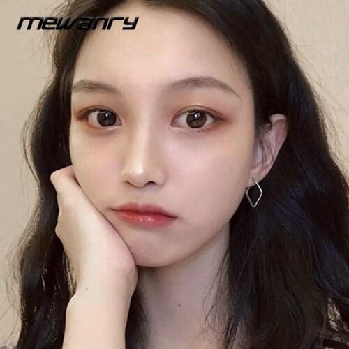 MEWANRY Prevent Allergy 925 Sterling Silver Hoop Earrings Ears Buckle New Fashion Vintage Couples Simple Geometric Party Jewelry