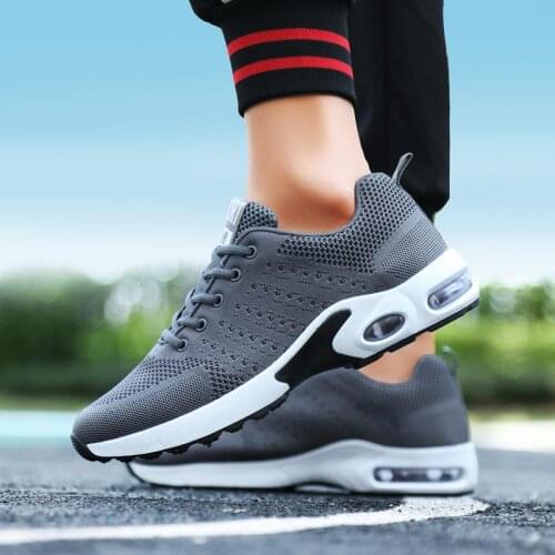 Mesh Air Cushion Mens Shoes Sports Summer Men Sport Breathable Sneakers Man Gray Running Athletic Male B-290