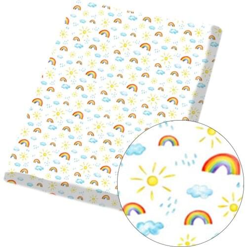 Cheerbows 45*150cm Rainbow Printed Cloth Fabric For Sewing Polyester Cotton Fabrics DIY Craft Doll Home Textile Appreal Material
