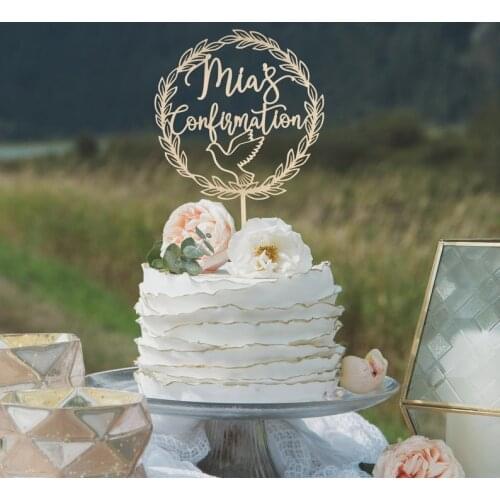 God bless cake topper, Confirmation cake topper,Cake topper for Religious Confirmation, Name cake topper