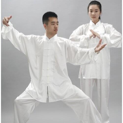 Traditional Rayon Kung Fu Uniform for Stage Long Sleeve Wushu Exercise Clothes South Korea Martial Arts Costume Tai Chi Clothing