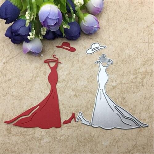 Lady formal dress hat shoe Metal Cutting Dies Stencil Scrapbooking Photo Album Card Paper Embossing Craft DIY