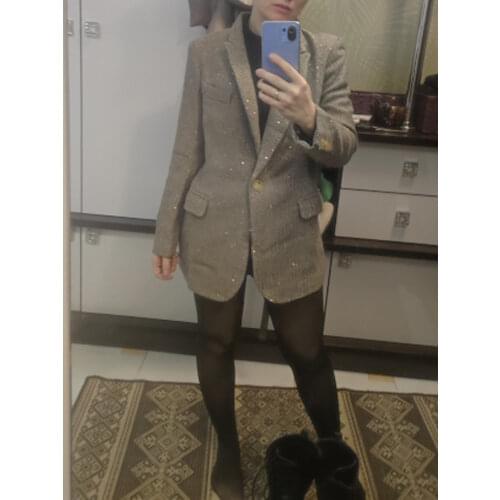 2020 Autumn and Winter New Herringbone Sequined Blazer Women Blazer