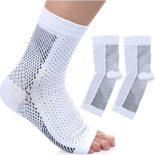 1 Pair Compression Socks Breathable Mesh Foot Sleeve Ankle Support Protector Running Cycling Basketball Sports Socks Men Women