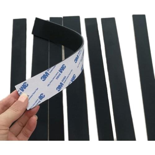 1PCS Black Silicone Rubber Strip Self Adhesive Seal Gasket 300x10/20/30x0.5/1/2/3mm