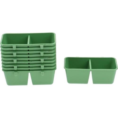 10 Pack Rectangle Bowls Bird Food And Water Cups For Parrot, Parakeet