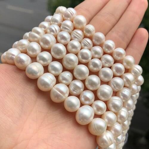 5-11mm Natural Freshwater Pearl Round Spacer Bead For Jewelry Making DIY Charms Earrings Bracelets Necklaces Supplies 15"/Strand