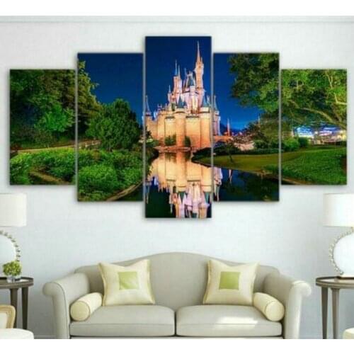 5 spell painting sticker Paradise full square 5d diamond painting castle living room decoration diy diamond embroidery 3d round
