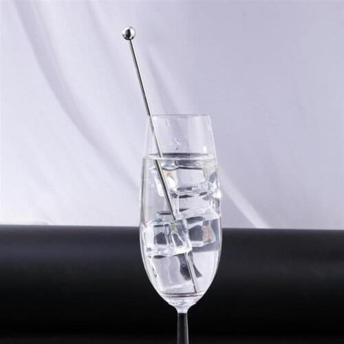 5Pcs 19cm Swizzle Sticks Reusable Long Handle Stainless Steel Cocktail Paddle Drink Stirrers for Office