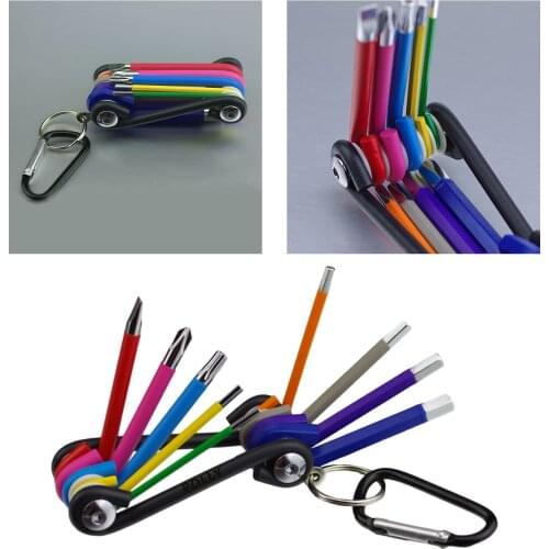 9Pcs Foldable Hex Key Allen Wrench Set Metric Pocket Hex Wrench Repair 2-6mm