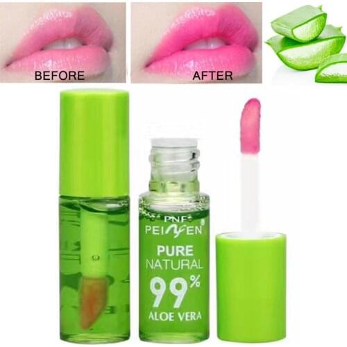 Aloe Lip gloss Lips Makeup Moisturizer Nutritious Liquid Lipstick Aloe Vera Plant Transparent Color Changing Lip Tint Baby Lips