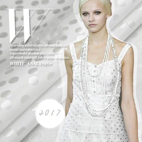 Shining silver Pulse wave point of pure white satin jacquard rare combed silky fabrics of flax fabric