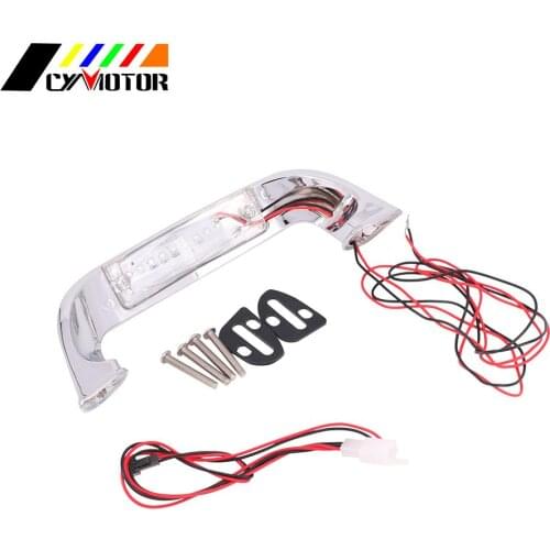 Motorcycle Chrome Trunk Handle LED Rear Tail Light Rear Pack Run Turn Signal Case For Honda Goldwing GL1800 1800 2001-2016