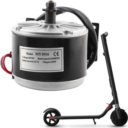 MY1016 24V 250W DC Motor E Scooter Drive Speed Control High Speed Brushed Motor with Belt Pulley Electric Scooter Motor