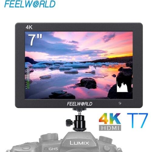 Feelworld T7 7 Inch Full HD 1920x1200 IPS Solid Aluminum Housing 4K HDMI Input/Output Camera Field Monitor With Hot Shot Mount