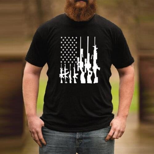 Gun Flag Men Tshirt Flag Military Army Mens Shirt Streetwear 2021 USA Flag Tees Military Oversized Tee Graphic Summer T